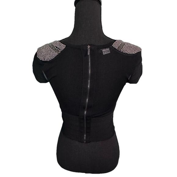 BEBE Black Metallic Bandage Crop Top – S – Y2K Glam - Picture 7 of 11